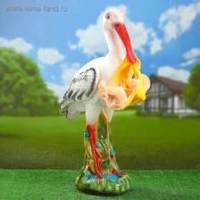 Садовая фигура "Аист с ребёнком" 71х53см