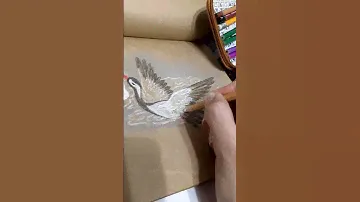 Рисунок эскиза для вышивки броши Аист